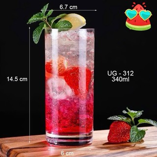 Bộ 6 cốc ly thủy tinh ống cao UNION UG312 pha sinh tố sữa chua đá nước ép bạc sỉu đẹp giá rẻ 340ml