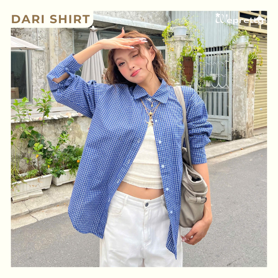 Áo Sơ Mi Nữ DARI SHIRT Wepretty Clothes Kẻ Sọc Caro Trendy Dễ Phối Đồ Mặc Được Hằng Ngày - AH05