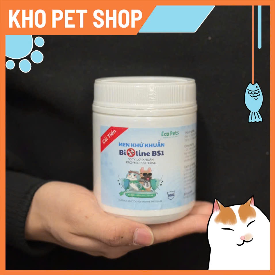 Men khử khuẩn CÁT VỆ SINH MÈO BIOLINE BS1 (HŨ 500g)