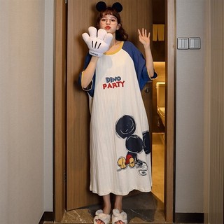 Váy Ngủ Cổ Tròn Cotton Hoạ Tiết Dễ Thương, Đáng Yêu