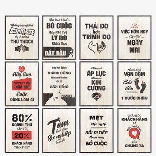  60+ Mẫu tranh slogan tạo động lực bằng gỗ cao cấp trang trí văn phòng nơi làm việc. kích thước: 20x27cm 