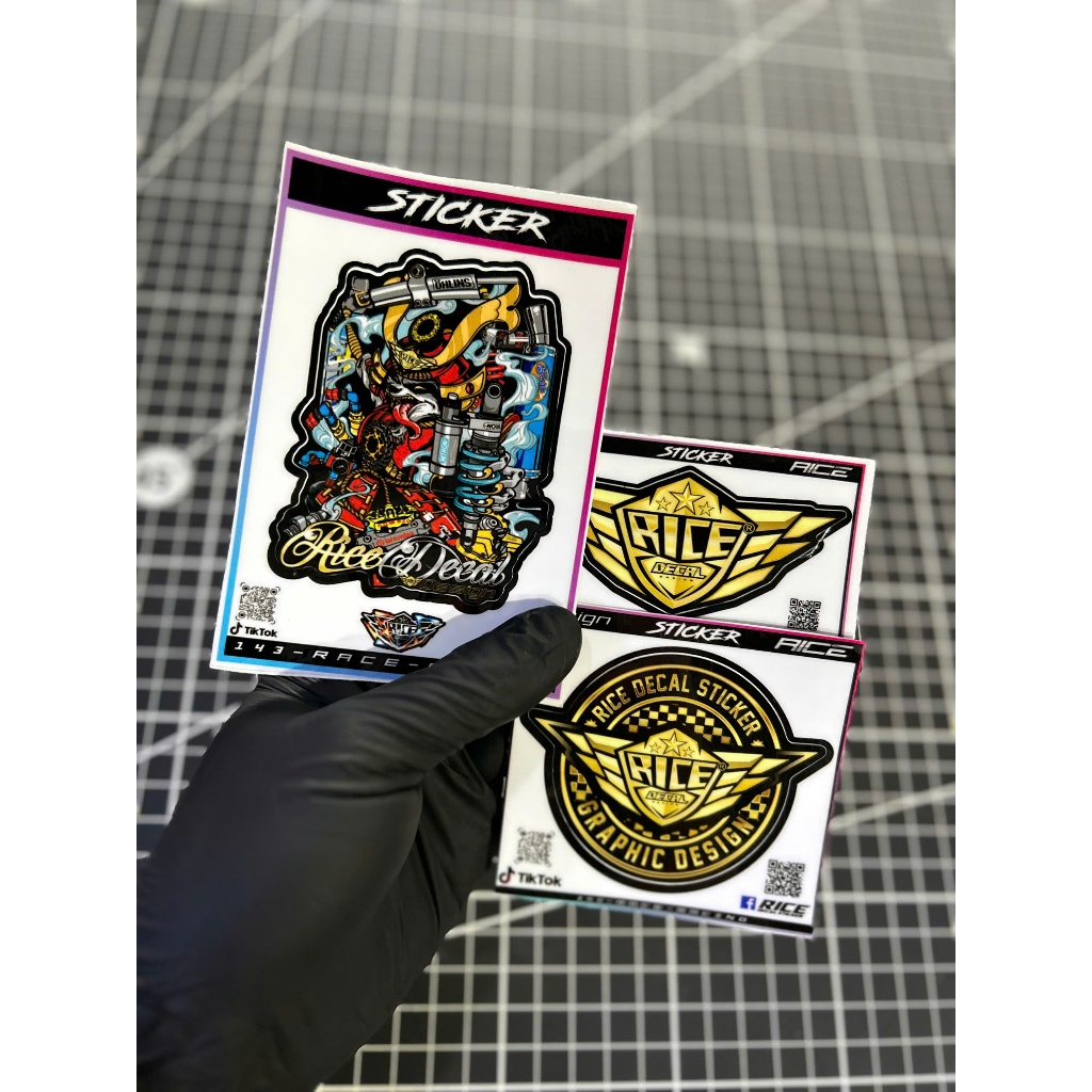 Tem Dán Rice Sticker Sói Samurai 6.3x8.5