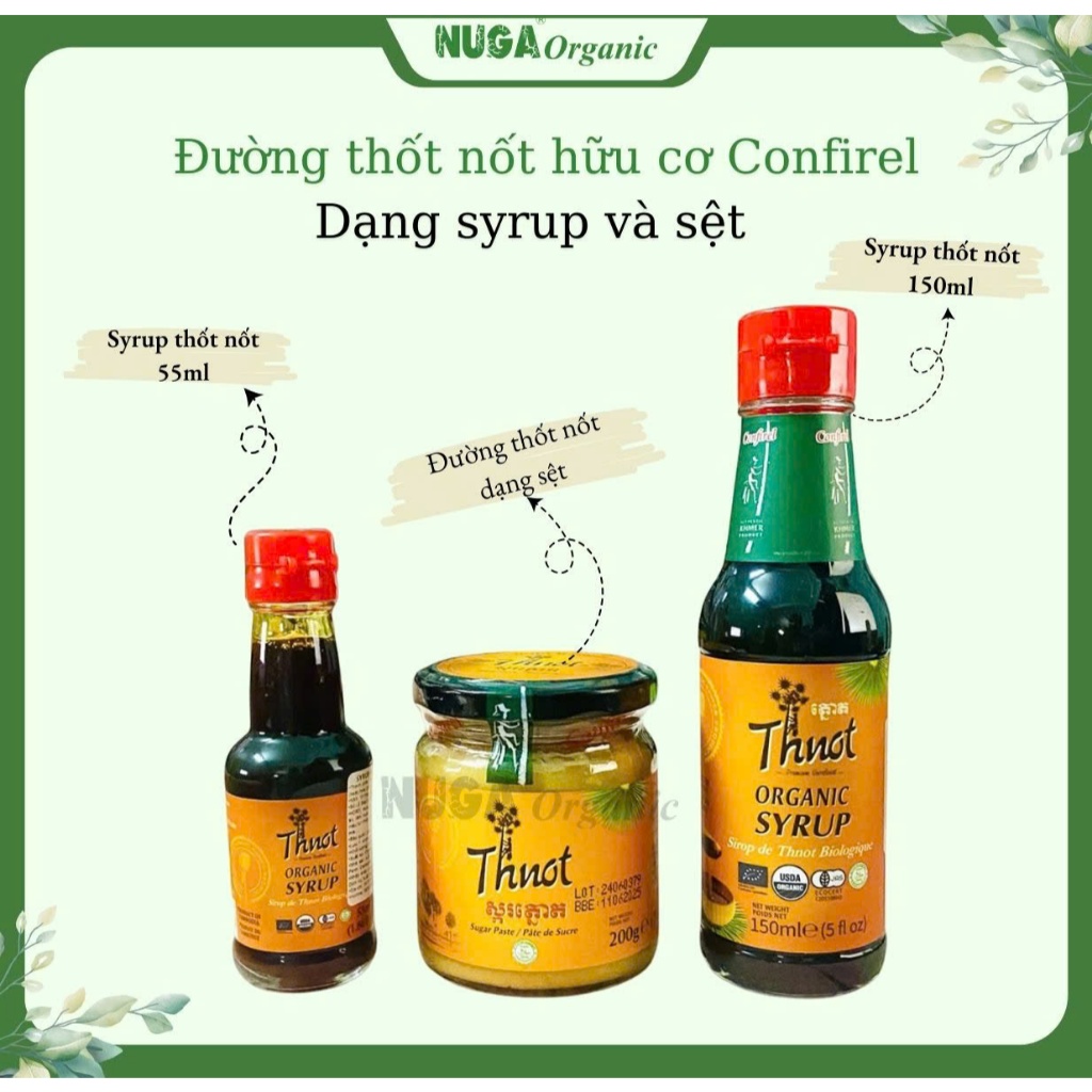Mật Syrup Thốt Nốt hữu cơ - Confirel - 150ml & 55ml