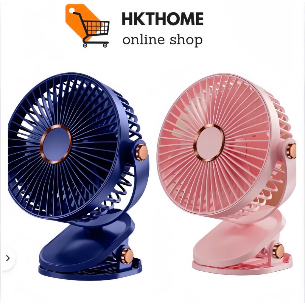 Quạt kẹp bàn tích điện 5 mức độ HKTHOME có đèn led pin 5000 MHA Và 10000 MHA [ HÀNG CHÍNH HÃNG ]