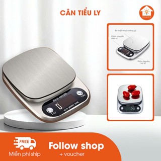 Cân Tiểu Ly Điện Tử Nhà Bếp Định Lượng 0,1g-5kg và 1g - 10kg Độ Chính Xác Cao Kèm 2 Viên Pin AAA,Bảo hành 12 tháng.