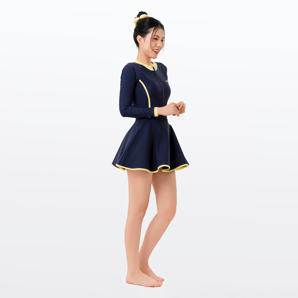 Đồ bơi nữ SOBIE liền thân váy tay dài kín đáo và chống nắng Gorgeous Orion