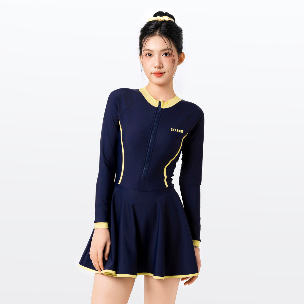Đồ bơi nữ SOBIE liền thân váy tay dài kín đáo và chống nắng Gorgeous Orion | BigBuy360 - bigbuy360.vn