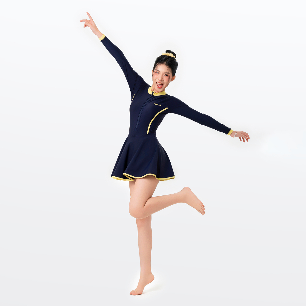 Đồ bơi nữ SOBIE liền thân váy tay dài kín đáo và chống nắng Gorgeous Orion | BigBuy360 - bigbuy360.vn