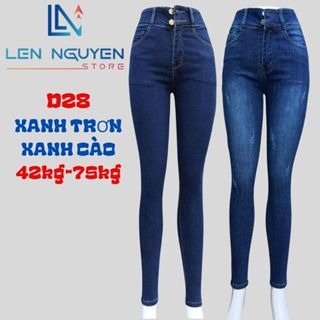 D28_Quần jean nữ, dài, lưng cao, quần bò nữ dáng ôm, big size, cho 42kg đến 75kg,LEN NGUYEN STORE