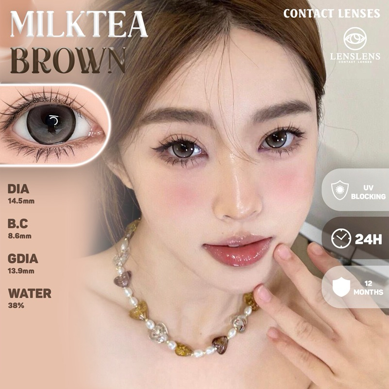 [LENS 1 NGÀY] Lens Mắt Kính Áp Tròng Nâu Trà Sữa Giãn To Milk Tea Brown Sử Dụng Trong 1 Ngày _ T6B2