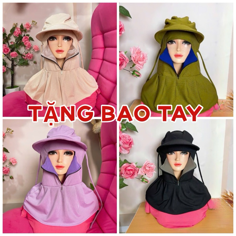 COMBO 3 NÓN KHẨU TRANG  KHOÁ KÉO ( giao màu ngẫu nhiên)