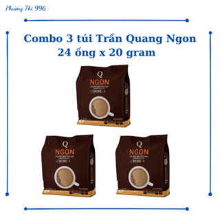 3 túi Cà phê sữa Trần Quang Ngon 24 ống/túi