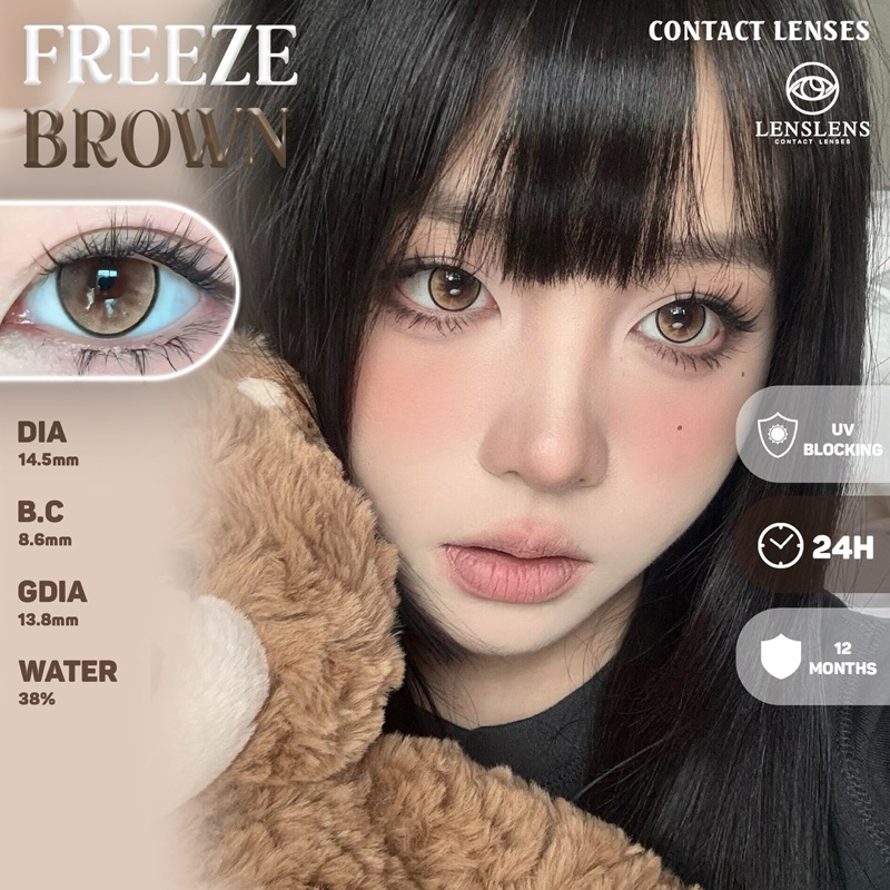 [LENS 1 NGÀY] Lens Mắt Kính Áp Tròng Nâu Lạnh Băng Freezee Brown Sử Dụng Trong 1 Ngày _ T6-B3