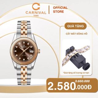 Đồng hồ nữ Carnival 8131L,size 31mm kính sapphire chống xước,máy pin Nhật,thiết kế sang trọng,có ô lịch ngày
