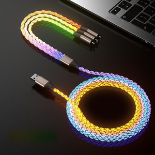  Dây Sạc 3 in 1   USB Ra TypeC  Micro  I0S   Có Đèn Led Dùng Cho Tất Cả Dòng Điện Thoại  Siêu Bền  Siêu Đẹp 