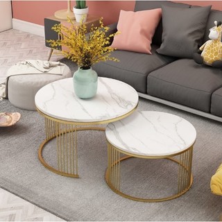Bộ bàn trà tròn, bàn trà đôi tròn, cặp bàn trà sofa phòng khách, bàn cà phê bàn decor, mặt đá ceramic