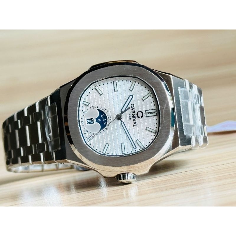 [Chính Hãng 100%]Đồng Hồ Nam Carnival  8110G (8110) Máy Cơ ( Automatic)Kính Sapphiare Size 40 Thép K