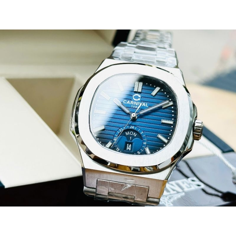 [Chính Hãng 100%]Đồng Hồ Nam Carnival  8110G (8110) Máy Cơ ( Automatic)Kính Sapphiare Size 40 Thép K