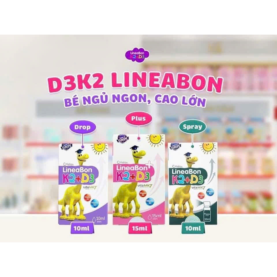 LineaBon K2+D3 vitamin - 10ml  Bổ sung vitamin K2, D3- Vitamin tăng chiều cao cho bé chính hãng