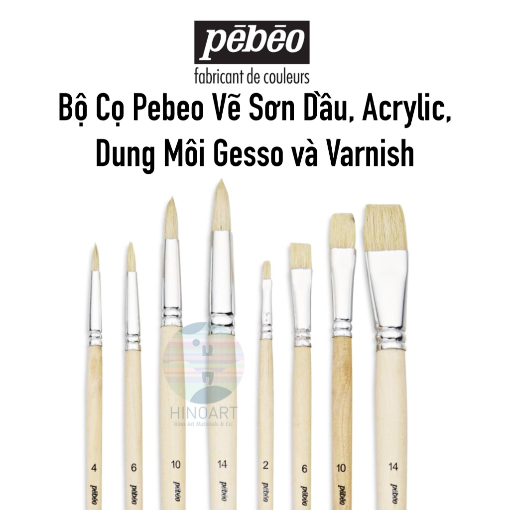 Set cọ Pebeo Artist Acrylic and Oil + Gesso and Varnish