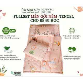Fullset Mền+Gối+ Nệm Tencel cho bé sơ sinh và bé nhỏ đi học.Set đi học cho bé vải mền mịn mát cam kết không pha poly