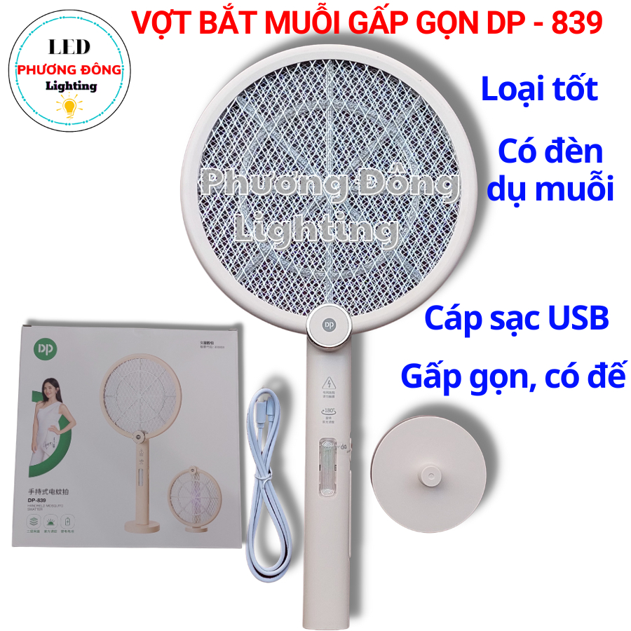 Vợt bắt muỗi gấp gọn cáp sạc USB DP - 839