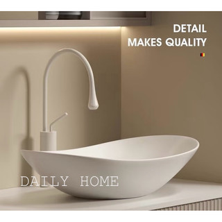 Chậu Lavabo Rửa Mặt Đặt Bàn Chất Liệu Men Sứ Nano Trắng Sáng Cao Cấp DAILY HOME Bảo Hành 2 Năm.
