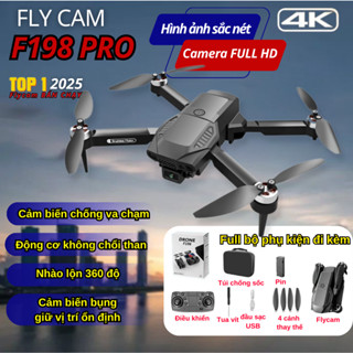 Máy Bay Flycam Camera F198 Pro Max Cảm Biến Chống Va Chạm, Không Chổi Than, Bay 30 Phút, Xa 1500m