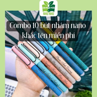 [Khắc tên] Combo 10 bút máy thân nhám nano, ngòi mài dễ viết, miễn phí khắc tên