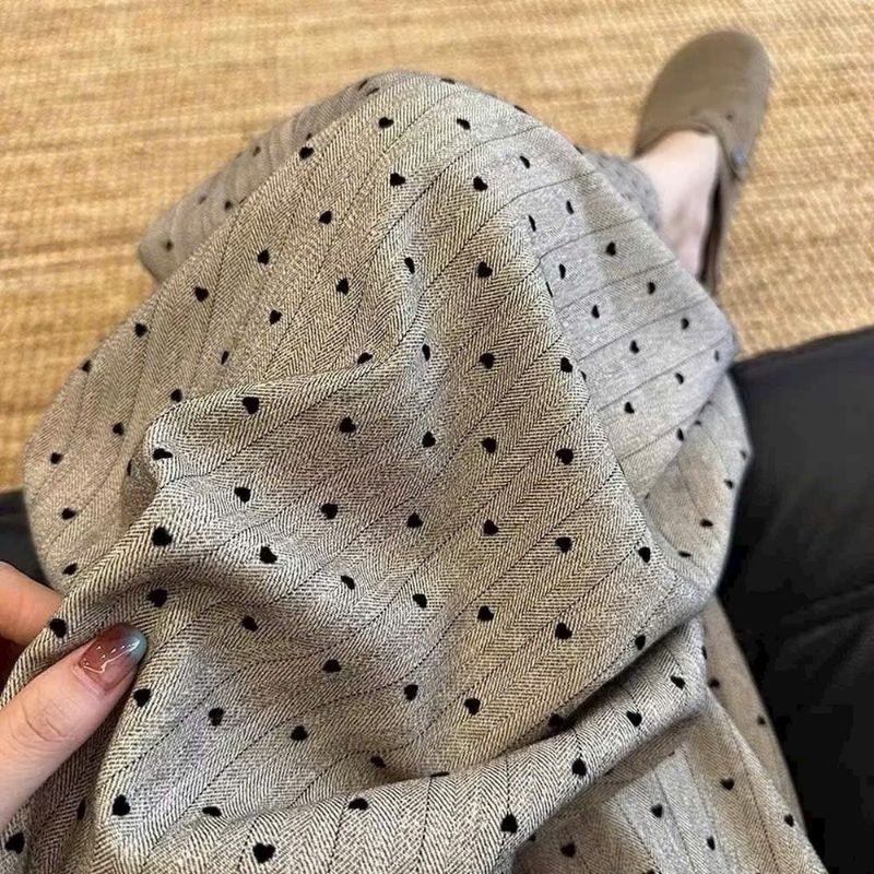 Quần suông ống rộng kẻ tim mẫu mới phong cách hàn quốc sang chảnh | BigBuy360 - bigbuy360.vn