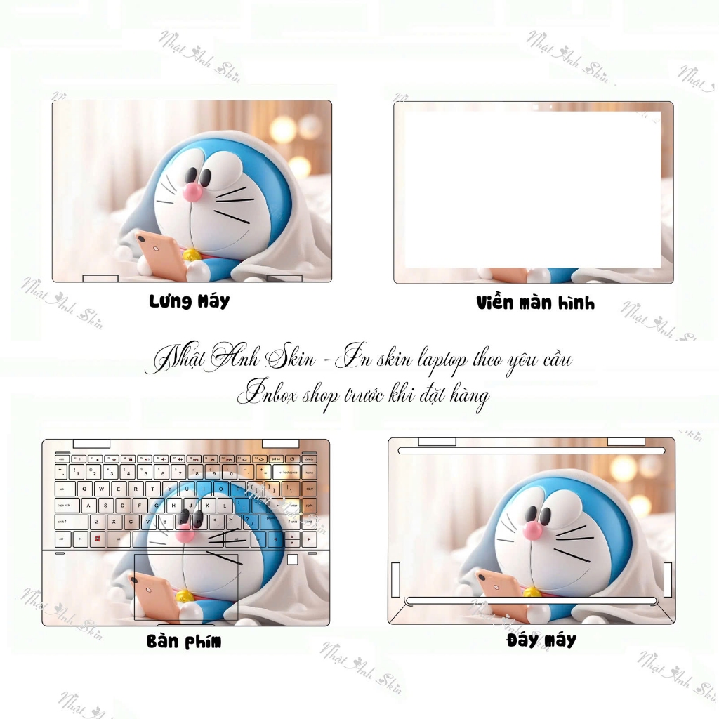Skin laptop mẫu DORAEMON CUTE, decal dán bảo vệ laptop in cho mọi dòng máy, nhận in theo yêu cầu...