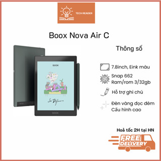 Máy đọc sách màu Boox Nova Air C - Likenew Màn eink màu bảo vệ mắt Tặng kèm ốp chống shock, bút