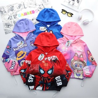 Áo khoác cho bé trai - bé gái hình Spiderman, Labubu, Kuromi size tới 45kg