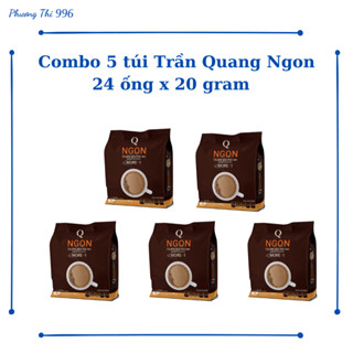 5 túi Cà phê sữa Trần Quang Ngon 24 ống/ túi