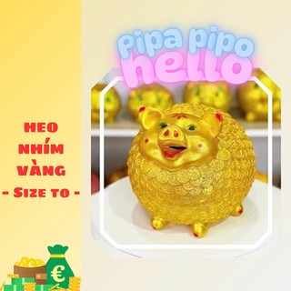 HEO NHÍM VÀNG tiết kiệm/Heo đất, ống tiết kiệm trang trí thạch cao, sang trọng - PIPA PIPO