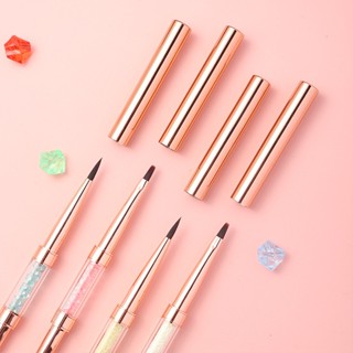 Cọ 2 Đầu thiên nga vàng thân bút lấp lánh, Bút vẽ tranh sơn dầu, màu nước, acrylic, Bút vẽ nét tranh