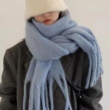 Khăn quàng cổ bản to màu trơn 2025, khăn len choàng chất liệu dày dặn style phong cách Hàn Quốc