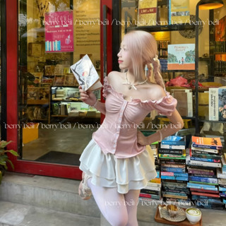 [ CHÍNH CHỦ BERRY BELL ] Áo kiểu trễ vai có dây thắt eo