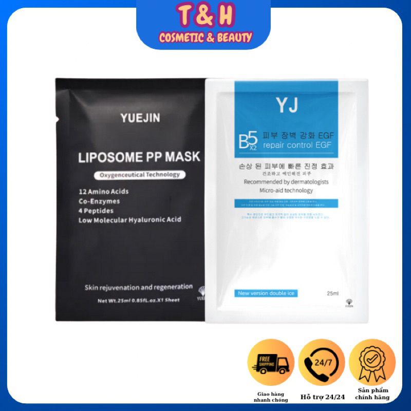 Mặt nạ Phục Hồi Cấp ẩm tái sinh Yuejin B5 Repair Control EGF Yuejin Liposome PP Mask