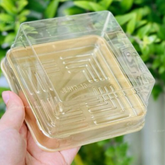 Hộp vuông đế vàng đựng xôi bánh trung thu mã JH10 10cm ( 50 hộp) hộp jlh10 vàng