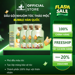 Dầu Gội Gói Phủ Bạc Thảo Dược Hàn Quốc BUBBLE Đen Tóc Tại Nhà, Chống Rụng Tóc, Dưỡng Tóc Khoẻ Óng Mượt