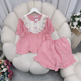 Bộ Ngủ Nữ , Set Bộ Kẻ Đùi M005