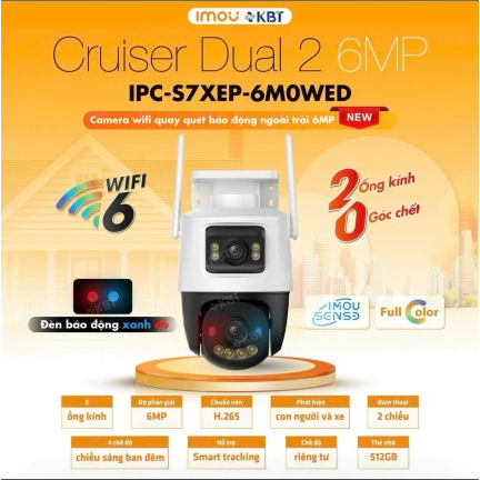 Camera Wifi imou 2 Mắt 10mp IPC-S7XEP-10M0WED/IPC-S7XEP-6M0WED,Chống Nước, Chính Hãng