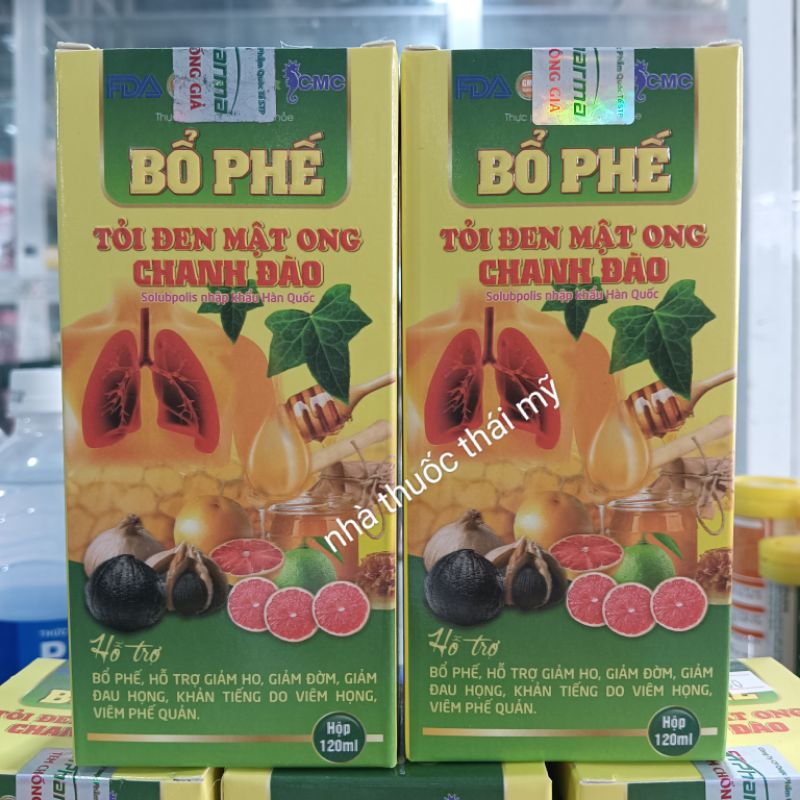 siro ho bổ phế tỏi đen mật ong chanh đào.