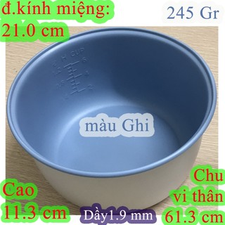 Lòng nồi cơm điện (ruột nồi cơm điện) 1.2 L màu Ghi trắng nặng 245 gr