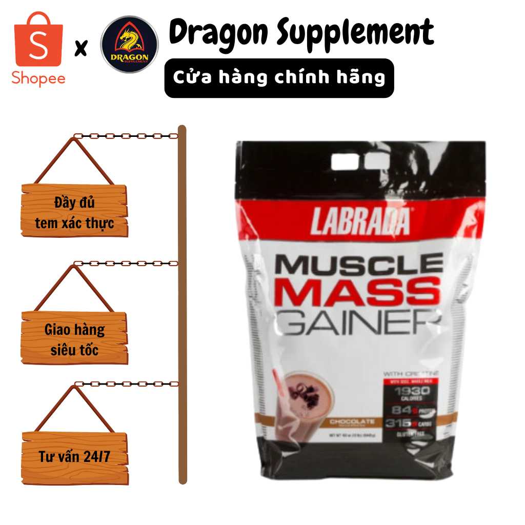 Labrada Muscle Mass Gainer 12Lbs (5.44Kg) - Sữa dinh dưỡng tăng cân tăng cơ