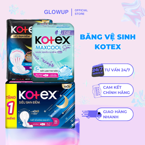 Băng Vệ Sinh Kotex Ban Ngày/ Ban Đêm, Thấm Hút Tốt, Êm Ái