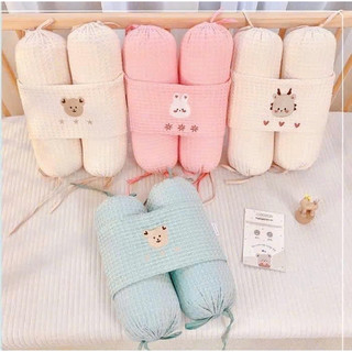 Gối chặn, chặn bông monona waffle mềm mại thoáng khí chống giật mình cho bé [BabyUS]