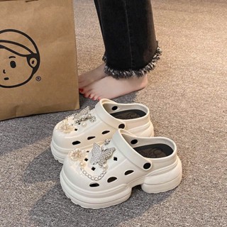 dép sục nữ độn đế 10cm charm đá sang trọng  (CR5)