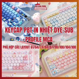 Bộ keycap cao cấp profile MCA , nhựa pbt , in nhiệt dye-sub ,đúc dày, nút bàn phím họa tiết dễ thương , 112 phím bấm